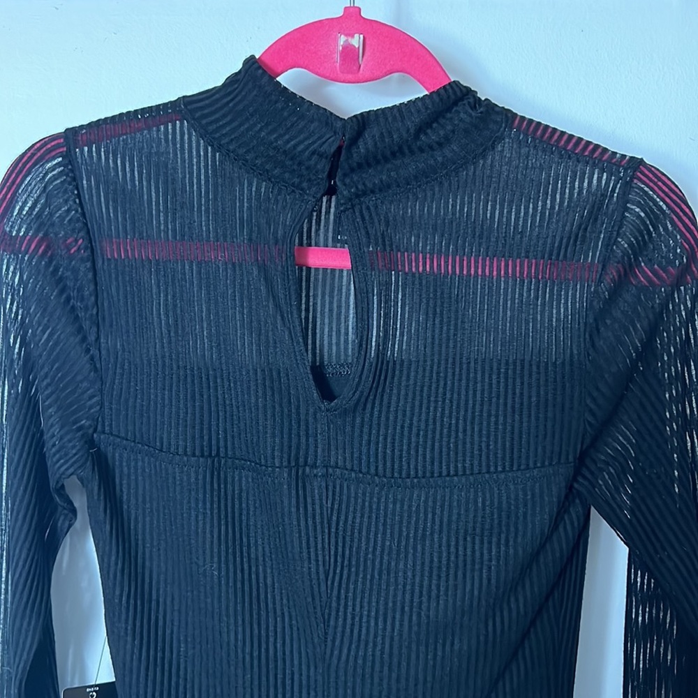 Express black ribbed mock neck long sleeve dress NWT - Picture 4 of 7